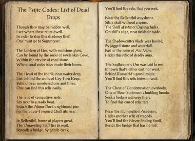 Psiljic Codex Clues: Page 1